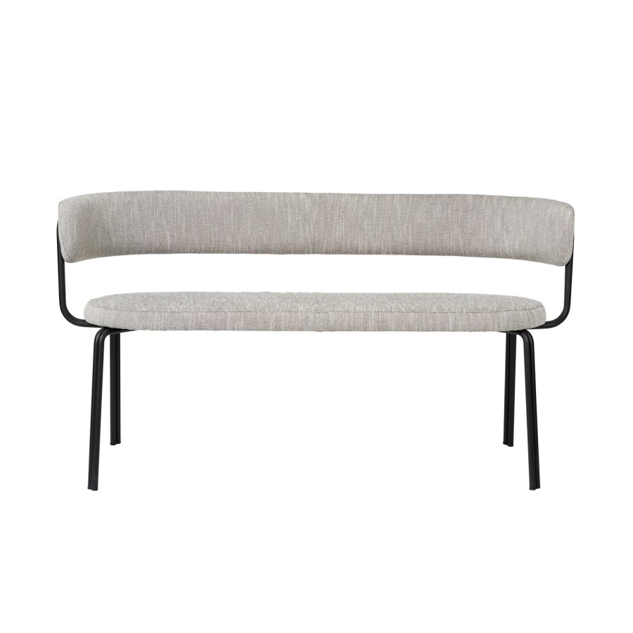 BROSTE COPENHAGEN Oda bnk, m. rygln - stof og sort jern (140x55)