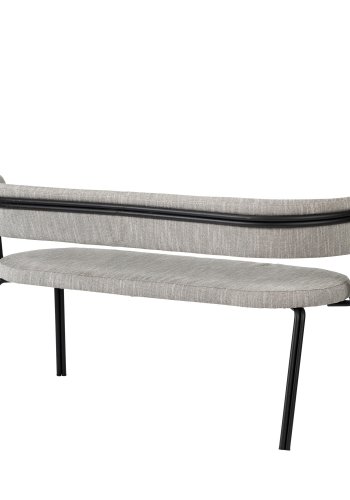 BROSTE COPENHAGEN Oda bnk, m. rygln - stof og sort jern (140x55)