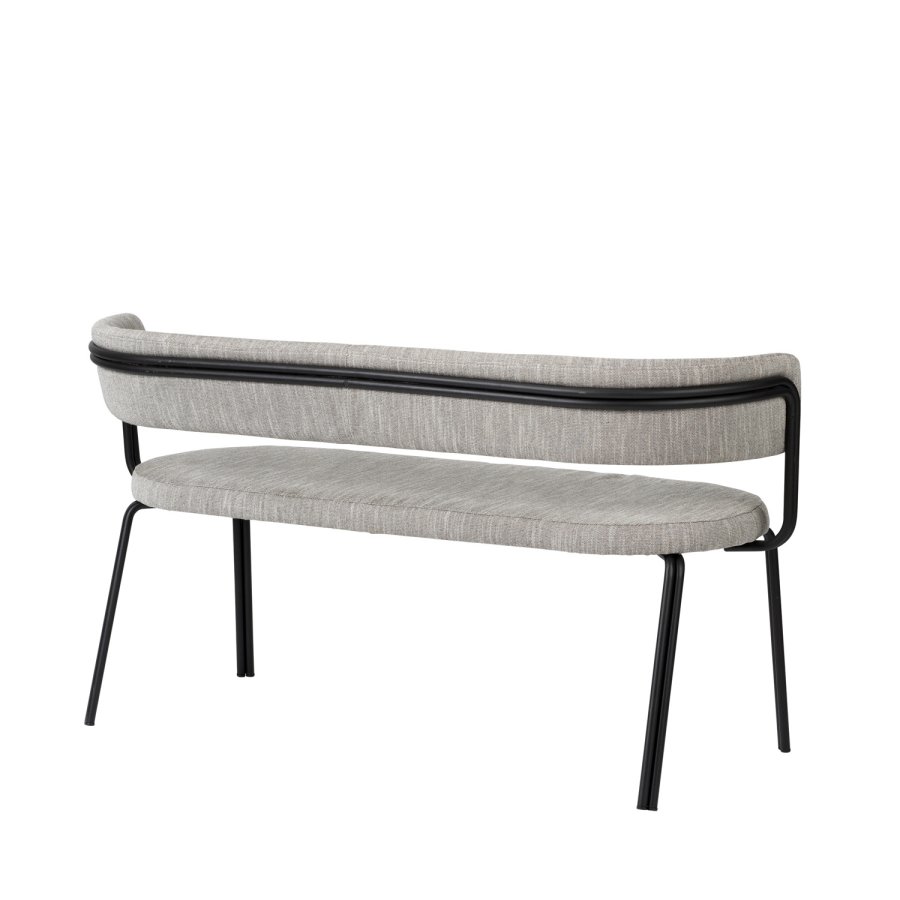 BROSTE COPENHAGEN Oda bnk, m. rygln - stof og sort jern (140x55)