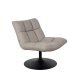 DUTCHBONE Bar loungestol - lysegr polyester og sort stl