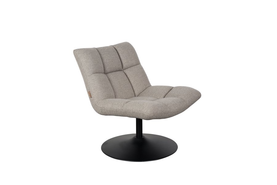 DUTCHBONE Bar loungestol - lysegr polyester og sort stl