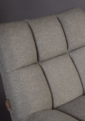 DUTCHBONE Bar loungestol - lysegr polyester og sort stl