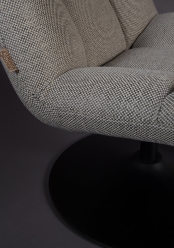 DUTCHBONE Bar loungestol - lysegr polyester og sort stl