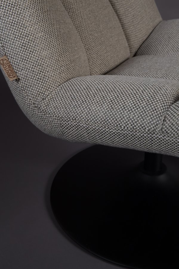 DUTCHBONE Bar loungestol - lysegr polyester og sort stl