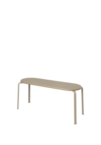 BROSTE COPENHAGEN Oda bnk, rektangulr - beige asketrsfinér og stl (110x36)