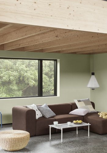 BROSTE COPENHAGEN Oda bnk, rektangulr - bl asketrsfinér og stl (110x36)