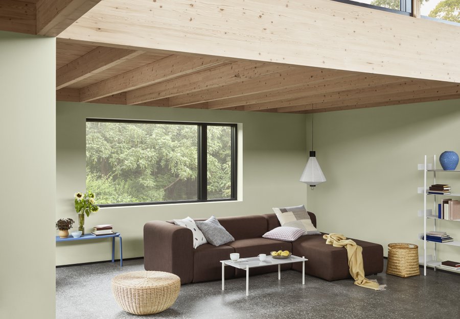 BROSTE COPENHAGEN Oda bnk, rektangulr - bl asketrsfinér og stl (110x36)