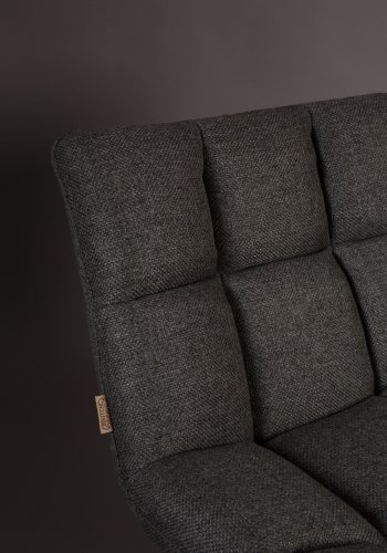 DUTCHBONE Bar loungestol - mrkegr polyester og sort stl