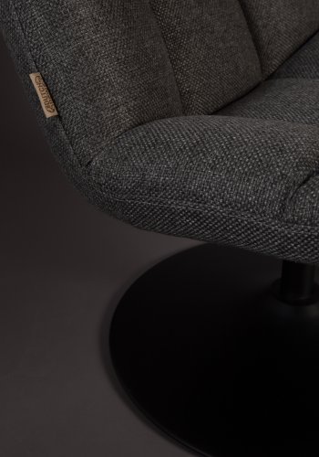 DUTCHBONE Bar loungestol - mrkegr polyester og sort stl