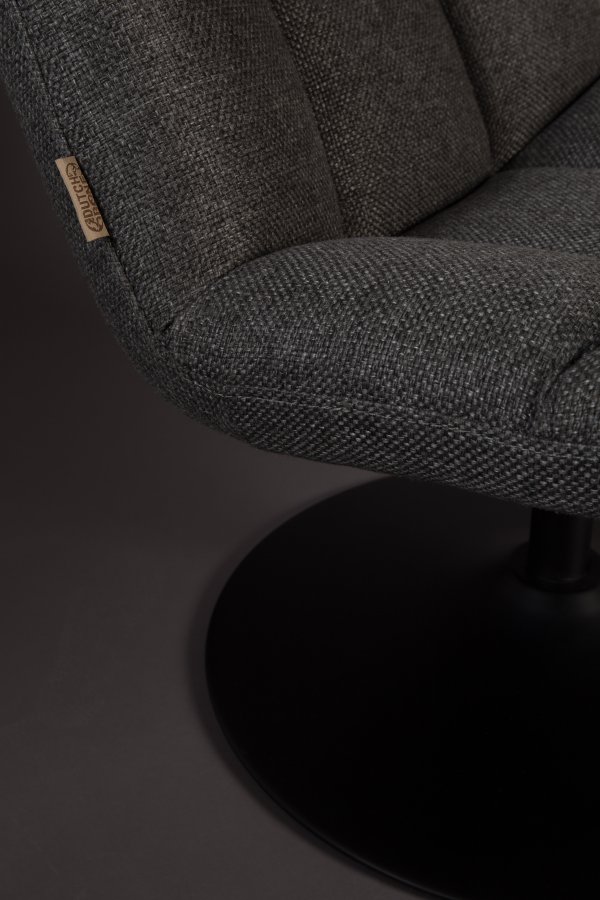 DUTCHBONE Bar loungestol - mrkegr polyester og sort stl