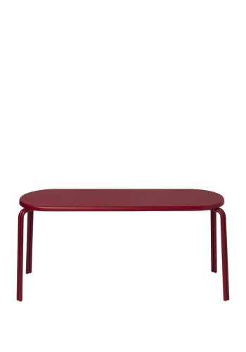 BROSTE COPENHAGEN Oda bnk, rektangulr - rd brun asketrsfinér og stl (110x36)