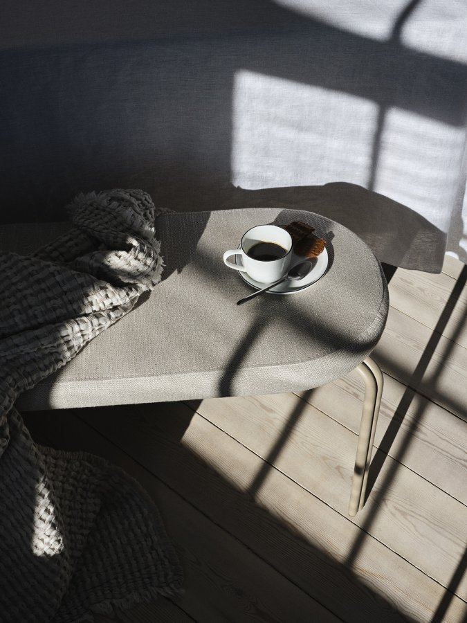 BROSTE COPENHAGEN Oda bnk, rektangulr - gr stof (110x36)