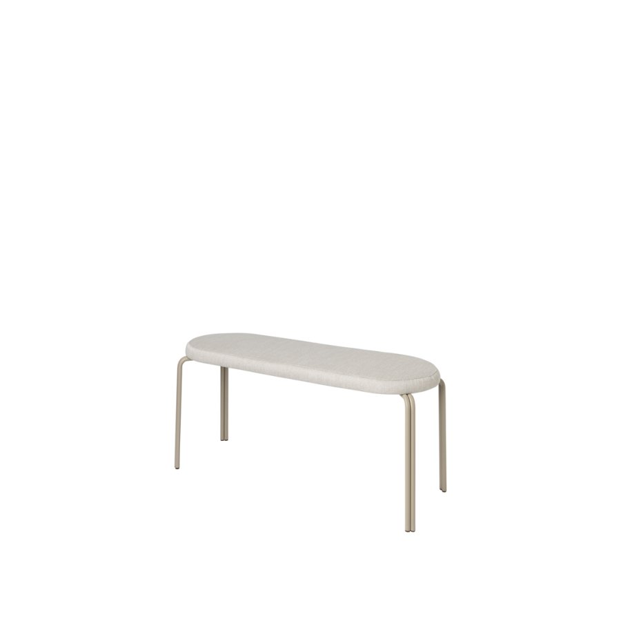 BROSTE COPENHAGEN Oda bnk, rektangulr - gr stof (110x36)