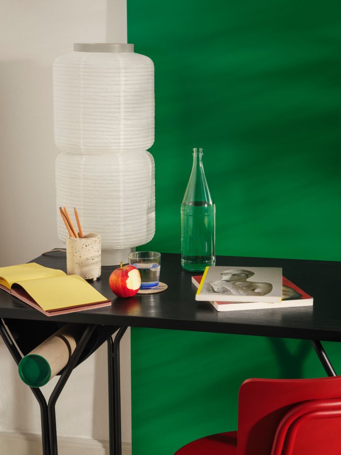 BROSTE COPENHAGEN Berit skrivebord, rektangulr - gr asketrsfinér og gr stl (120x60)