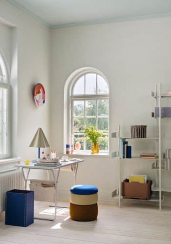 BROSTE COPENHAGEN Berit skrivebord, rektangulr - gr asketrsfinér og gr stl (120x60)