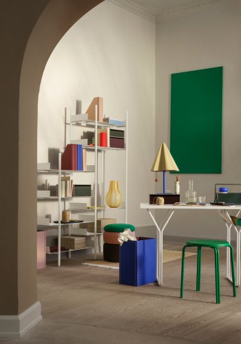 BROSTE COPENHAGEN Berit skrivebord, rektangulr - gr asketrsfinér og gr stl (120x60)