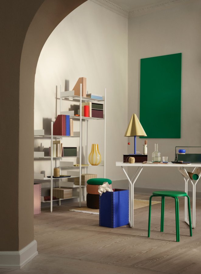 BROSTE COPENHAGEN Berit skrivebord, rektangulr - gr asketrsfinér og gr stl (120x60)