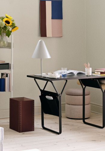 BROSTE COPENHAGEN Berit skrivebord, rektangulr - gr asketrsfinér og gr stl (120x60)