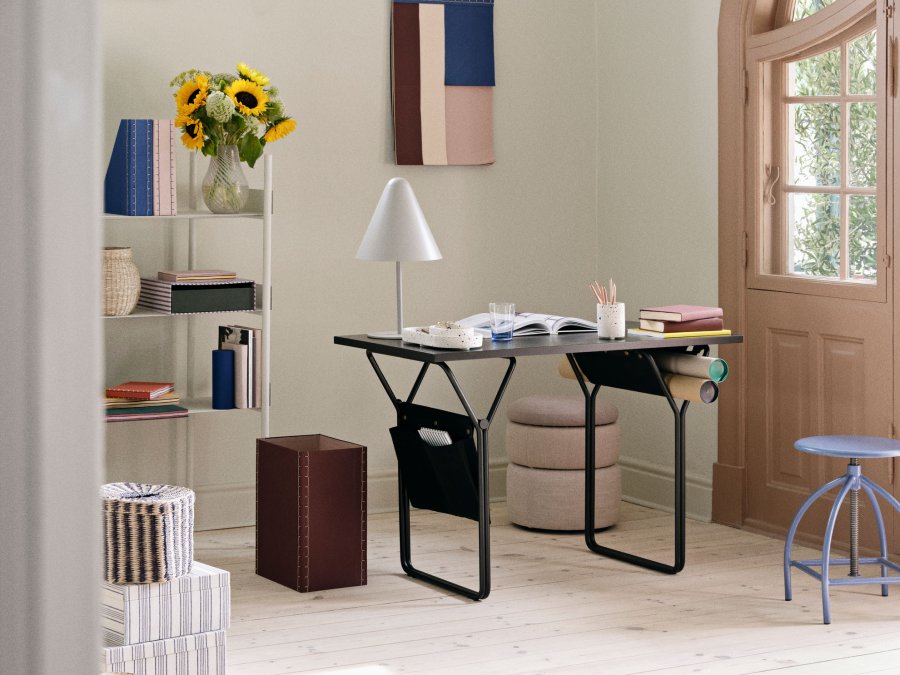 BROSTE COPENHAGEN Berit skrivebord, rektangulr - gr asketrsfinér og gr stl (120x60)