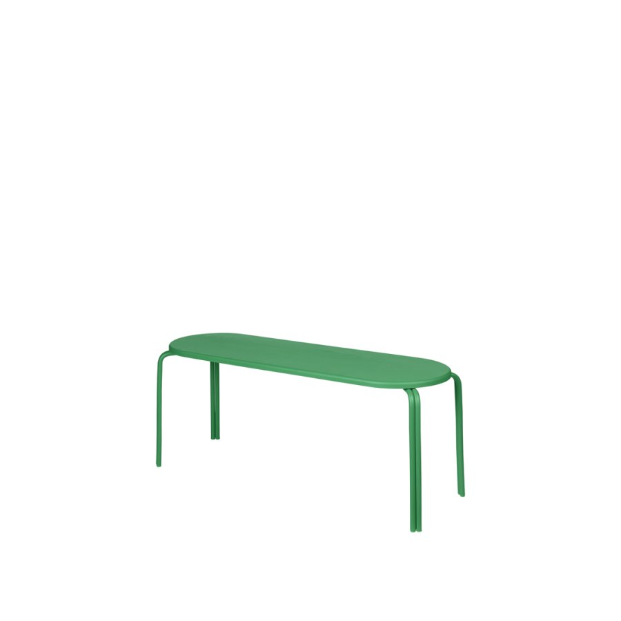 BROSTE COPENHAGEN Oda bnk, rektangulr - grn asketrsfinér og stl (110x36)