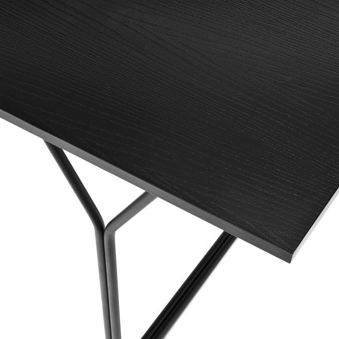 BROSTE COPENHAGEN Berit spisebord, rektangulr - sort asketrsfinér og sort stl (180x80)