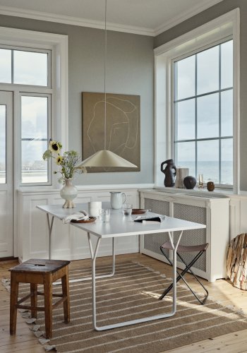 BROSTE COPENHAGEN Berit spisebord, rektangulr - gr asketrsfinér og gr stl (180x80)