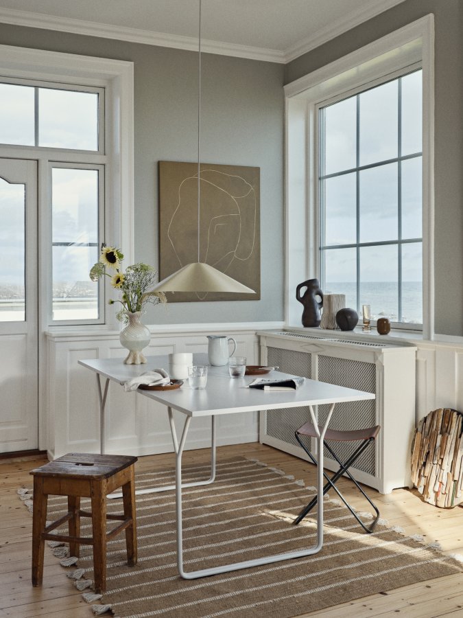 BROSTE COPENHAGEN Berit spisebord, rektangulr - gr asketrsfinér og gr stl (180x80)