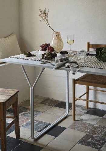 BROSTE COPENHAGEN Berit spisebord, rektangulr - gr asketrsfinér og gr stl (180x80)