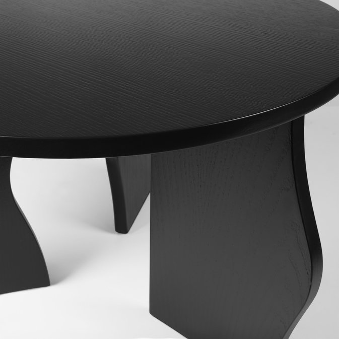 BROSTE COPENHAGEN Brook sidebord, rund - sort asketrsfinér (60)