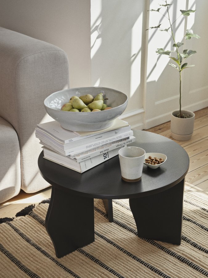 BROSTE COPENHAGEN Brook sidebord, rund - sort asketrsfinér (60)