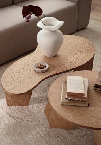 BROSTE COPENHAGEN Brook sidebord, rund - natur asketrsfinér (60)