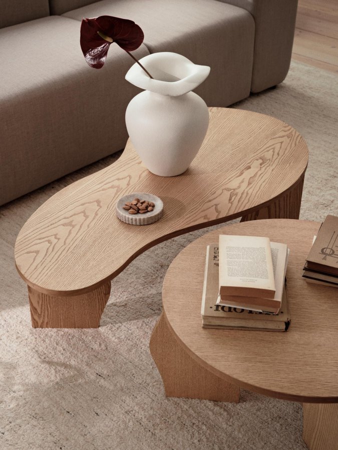 BROSTE COPENHAGEN Brook sidebord, rund - natur asketrsfinér (60)