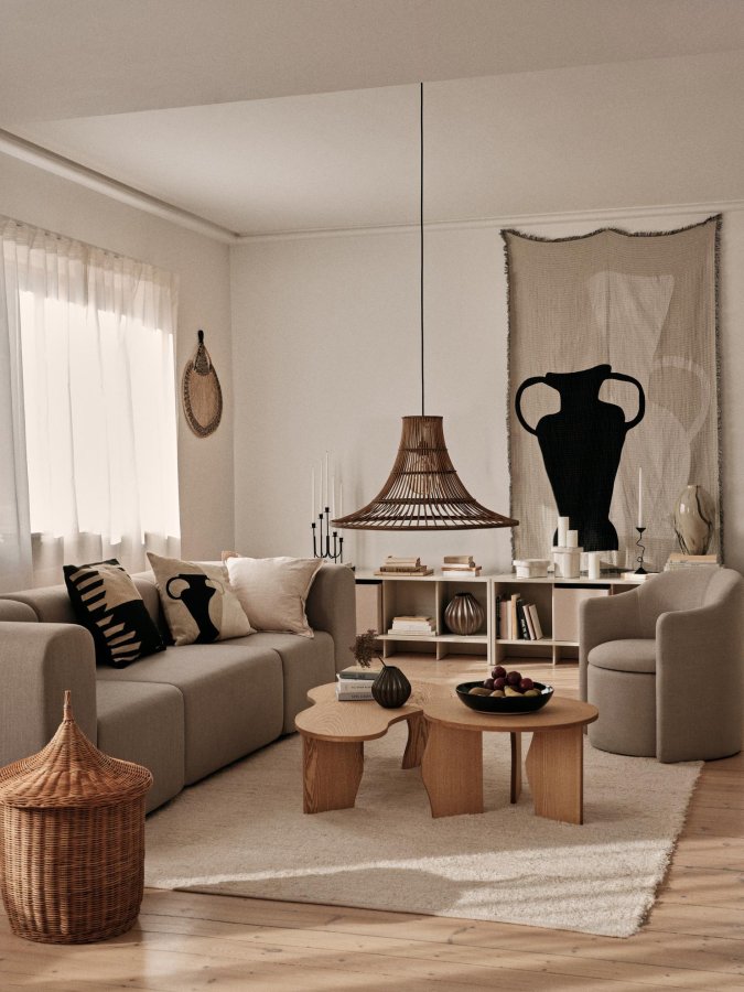 BROSTE COPENHAGEN Brook sidebord, rund - natur asketrsfinér (60)