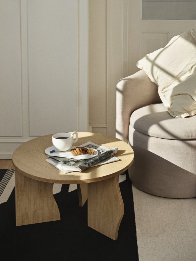 BROSTE COPENHAGEN Brook sidebord, rund - natur asketrsfinér (60)