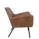 WHITE LABEL LIVING Bon loungestol, m. armln - brun kunstlder og metal