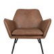 WHITE LABEL LIVING Bon loungestol, m. armln - brun kunstlder og metal