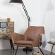 WHITE LABEL LIVING Bon loungestol, m. armln - brun kunstlder og metal