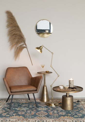 WHITE LABEL LIVING Bon loungestol, m. armln - brun kunstlder og metal