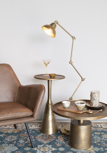 WHITE LABEL LIVING Bon loungestol, m. armln - brun kunstlder og metal