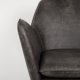 WHITE LABEL LIVING Bon loungestol, m. armln - mrkegr kunstlder og metal