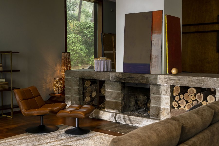 DUTCHBONE Bar loungestol - brun PU og sort stl