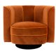 DUTCHBONE Flower loungestol, m. armln - orange fljl stof og sort stl