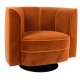 DUTCHBONE Flower loungestol, m. armln - orange fljl stof og sort stl
