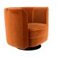 DUTCHBONE Flower loungestol, m. armln - orange fljl stof og sort stl