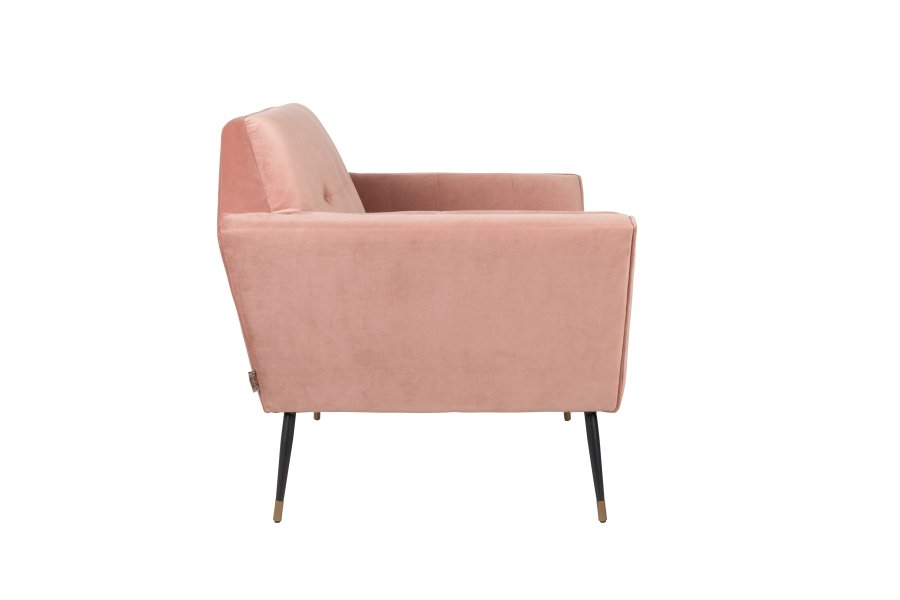 DUTCHBONE Kate loungestol, m. armln - lyserd ler polyester og sort jern