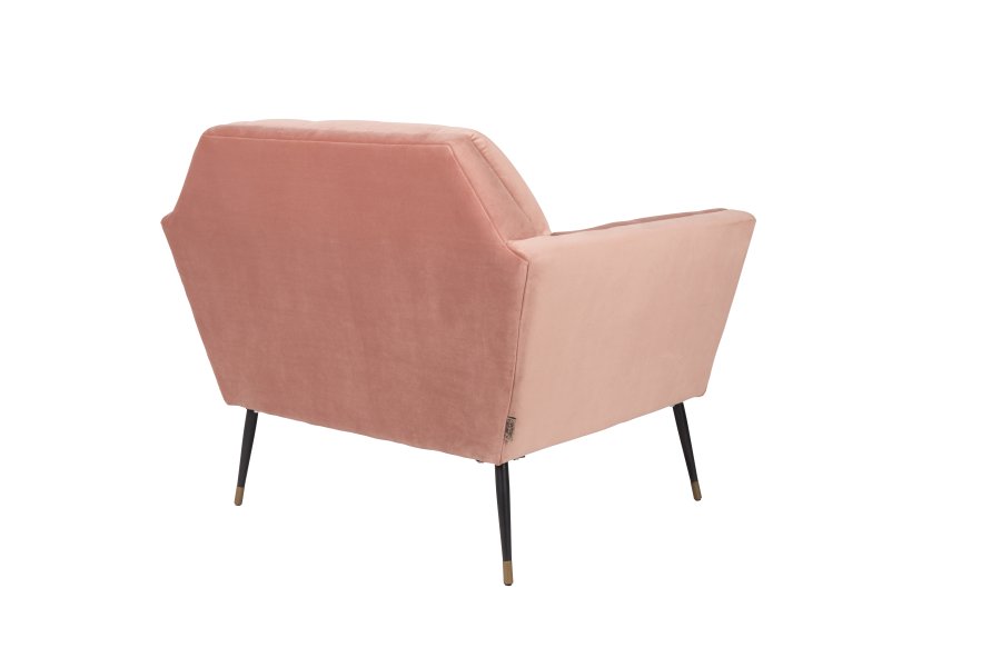 DUTCHBONE Kate loungestol, m. armln - lyserd ler polyester og sort jern