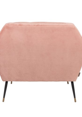 DUTCHBONE Kate loungestol, m. armln - lyserd ler polyester og sort jern