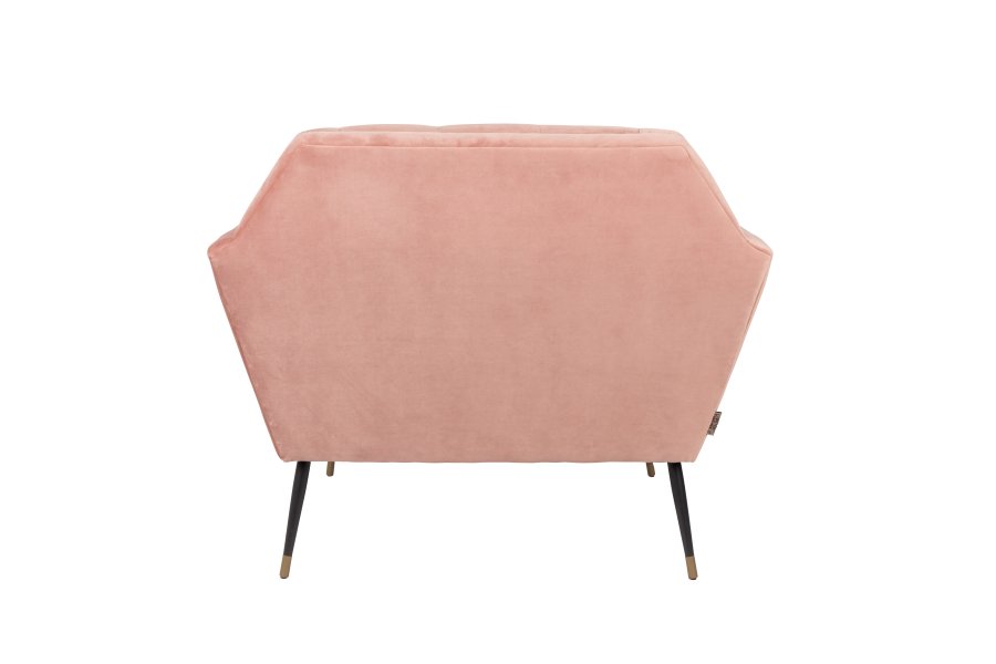 DUTCHBONE Kate loungestol, m. armln - lyserd ler polyester og sort jern