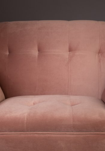 DUTCHBONE Kate loungestol, m. armln - lyserd ler polyester og sort jern