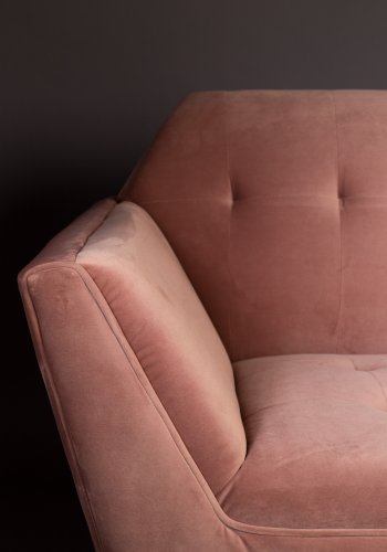 DUTCHBONE Kate loungestol, m. armln - lyserd ler polyester og sort jern